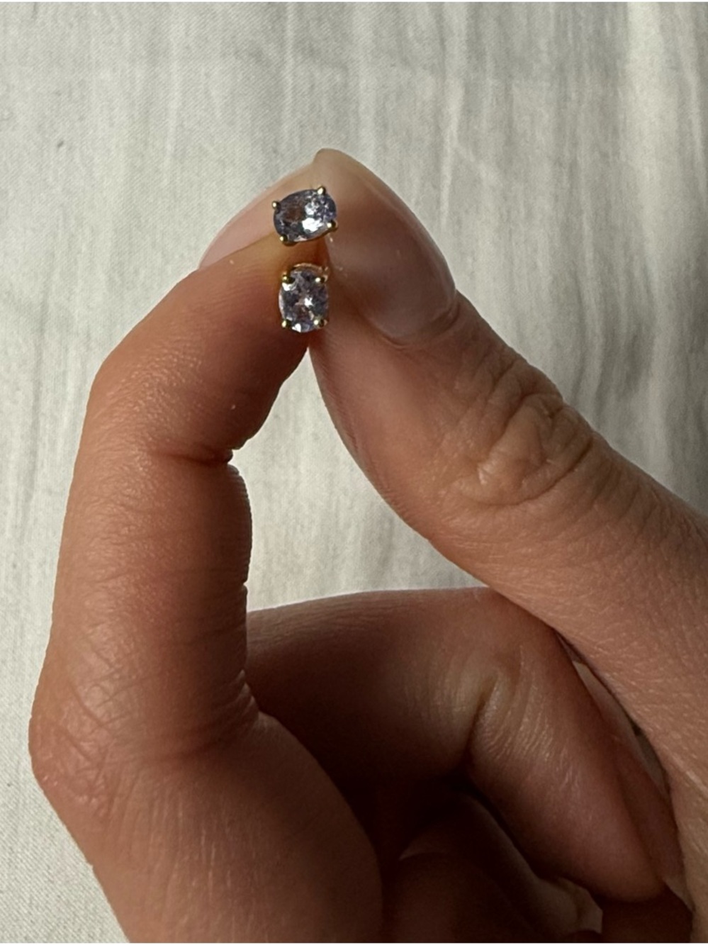 Gold Tanzanite Stud Earrings
